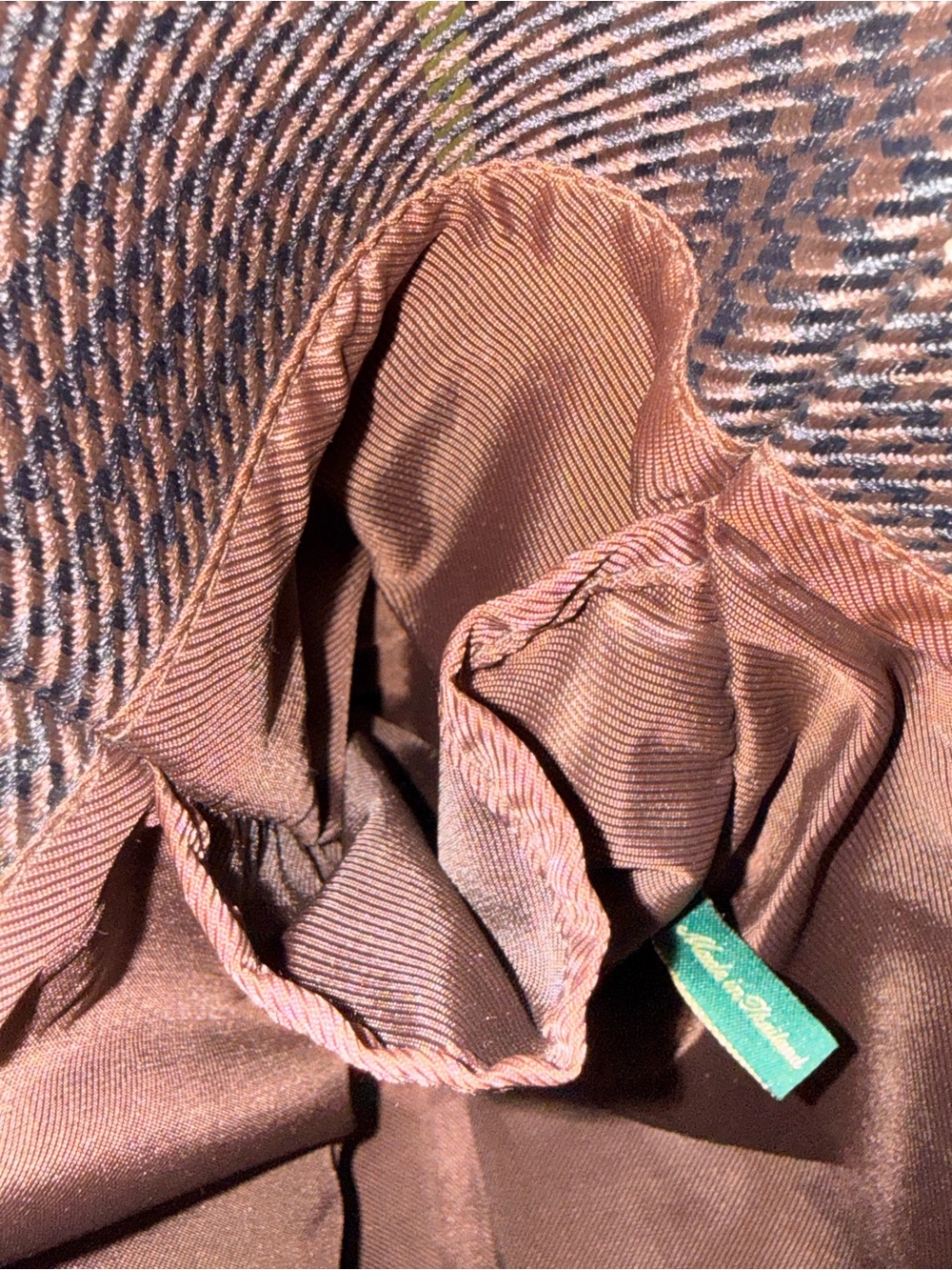 Lauren Ralph Lauren Plaid Tote Bag Brown, beige, Green Windowpane Shoulder Purse - Picture 11 of 16